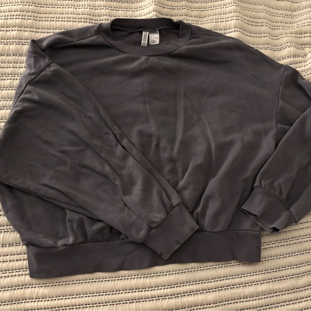 Divided Charcoal Crewneck Top